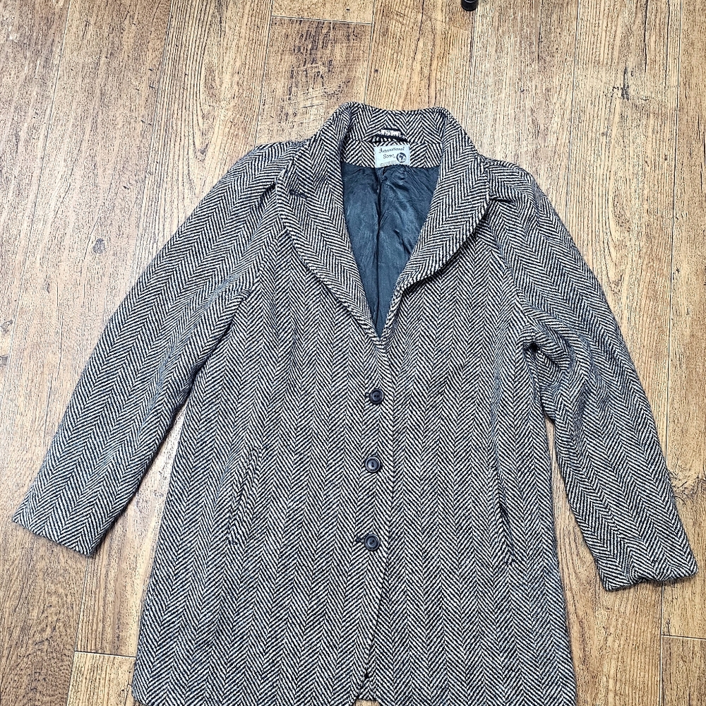 Women's Black and White Pea Coat - Picture 15 of 15